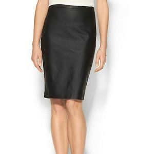 Faux leather black pencil skirt